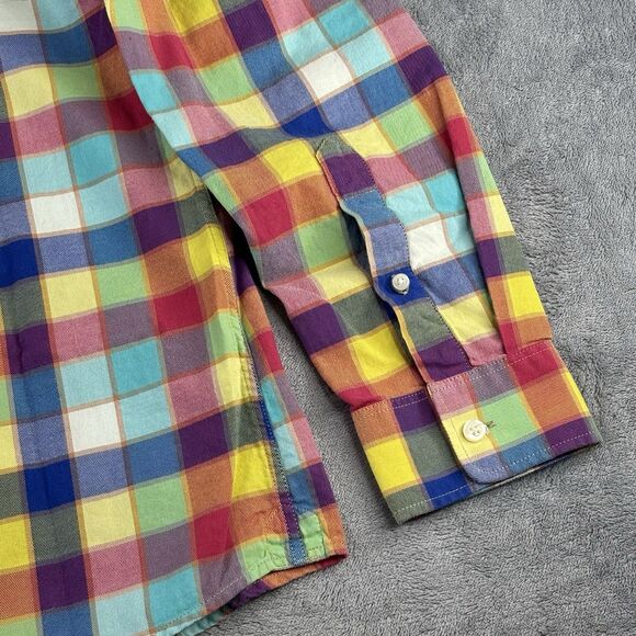 Jack Wills Shirt Mens Medium Multicolor Plaid England Long Sleeve Button Up Logo - Picture 8 of 13